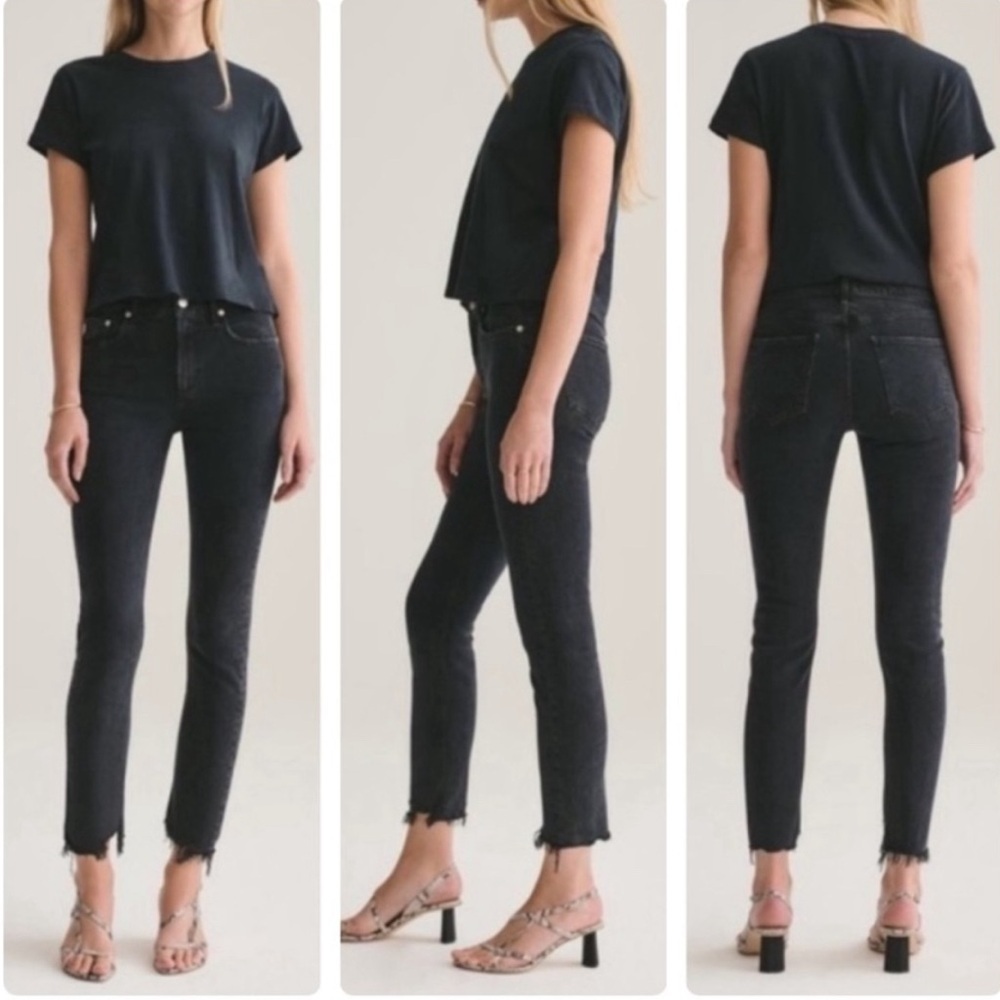 Agolde Black Raw Hem Toni Jeans- 24
